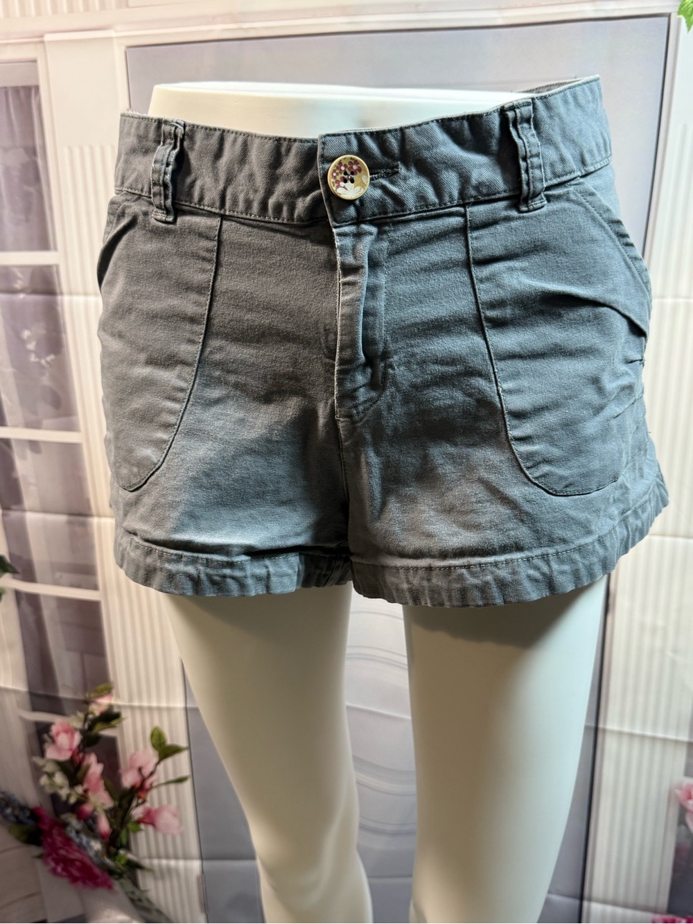 379-OP Women's Gray High-Rise Casual Shorts